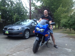 New 2014 Jetta TDI and a 2005 Suzuki Katana.  Together a jet-bike?   hehehe.